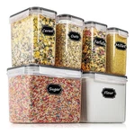 Wildone Airtight Food Storage Containers Cereal & Dry Set Of 6(BLACK Lid). Fixed Price $40.74.