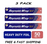 ( 3 Pack) Reynolds Wrap Heavy Duty Aluminum Foil, 12 Inch Wide, 50 Sq. Ft.. Fixed Price $13.22.