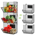 X-cosrack Metal Wire Basket Wall Mount, 3 Tier Storage Organizer .... Fixed Price $57.67.