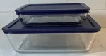 Pyrex 7212 & 7210 Clear Glass Food Storage Dish W/retro Lines New Lids. Fixed Price $29.99.
