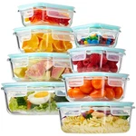 Yuncang 8 Pack Glass Food Storage Containers With Lids, 5-35OZ, Transparent. Fixed Price $47.23.