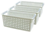 New Basicwise White Rectangular Plastic Shelf Organizer Basket With Handles. Fixed Price $33.89.