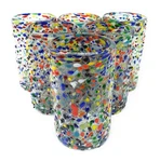 Hand Blown Mexican Drinking Glasses - Set Of 6 Confetti Rock Design (.... Fixed Price $74.10.