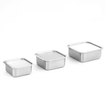 Eversten Cube Low 3PCS Set Stainless Steel Food Storage Containers With Lids .... Fixed Price $208.72.