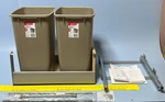 Hafele 503.15.802 Pull-out Bottom Mount Double Units; Champagne Bins. Fixed Price $214.88.