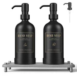 Luxspire Glass Soap Dispenser Set: Stylish & Refillable For Kitchen Bath, 2PK. Fixed Price $30.39.