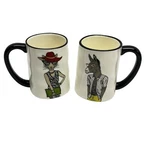 Signatures Housewares Stoneware Hipster Animal Coffee/tea Cups Donkey & Tigress. Fixed Price $22.43.