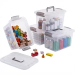 Citylife 4 Packs 6 Qt Storage Bins With Lids Clear Plastic Grey Han.... Fixed Price $40.96.