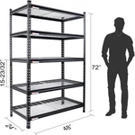 Workpro 5-TIER Metal Storage Shelving Unit 24"D X 48"W 72"H Rack Shelf. Fixed Price $126.99.