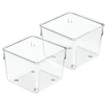 Idesign Linus Plastic Kitchen Drawer Organizer For 4 X 3, Clear. Fixed Price $19.29.