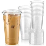 Fit Meal Prep 50 Pack 32 Clear Plastic Cups With Flat Lids, Oz,. Fixed Price $37.29.