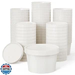 Jolly Party 50PACK 8OZ Paper Soup Containers With Lids, Disposable Food. Fixed Price $43.99.