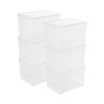Novelinks 6 Pack 22QT Plastic Storage Bins With Lids Stackable Clear Containers. Fixed Price $74.27.