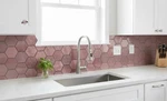 50-SHEET Bulk Set Peel & Stick Backsplash Tiles Glossy Rose Red Hexagon. Fixed Price $100.00.