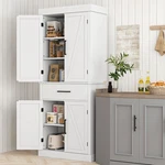 Homcom 72" Tall Kitchen Pantry Storage Cabinet With Barn Doors And Drawer. Fixed Price $219.99.