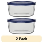 (2 Pack) Anchor Hocking Glass Food Storage Container With Lid, 7 Cup Round. Fixed Price $15.78.