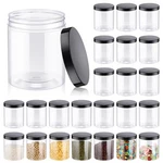 Irenare 24 Pcs 16 Oz Plastic Jars With Lids Clear Containers Wide Mouth Food. Fixed Price $52.60.