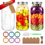Urspeedteklive 64 Oz Wide Mouth Mason Jars With 4.5 X 3.2 9.2 Inches, Clear. Fixed Price $33.72.