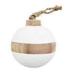 Mud Pie Paulownia Wood Christmas Ornament, Ball, 4" X 3.25". Fixed Price $27.55.