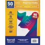 Samsill No Holes Sheet Protectors, 50 Pack, 8.5 X 11 Inch Page Clear. Fixed Price $13.99.