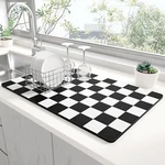 Rnivvi Dish Drying Mat For Kitchen Counter, 12 X 19" Cute Checkered Absorbent.... Fixed Price $18.42.