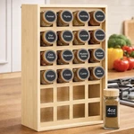 Bamboo Spice Rack Organizer 24 Grid Wall Mount Wooden Storage Shelf Kitchen. Fixed Price $39.99.
