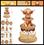 Highland Cow Cupcake Stand - Birthday Party Cardboard Holder, Baby Shower Decor. Fixed Price $23.99.
