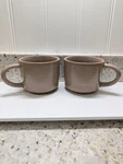 Hearth & Hand With Magnolia Beige Coffee Mug Cup Set 2 Stackable Stoneware. Fixed Price $14.99.