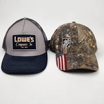 Lowe Companies Trucker Hat + Home Depot Camo Usa Strapback Cap 2 Pack. Fixed Price $19.99.