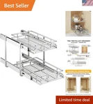 2-TIER Kitchen Cabinet Pull Out Shelf And Drawer Organizer Slide Pantry S.... Fixed Price $140.25.