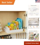 Kitchen Cabinet Organizer For Food Contanier Lid, Holder With 6 Adjustabl.... Fixed Price $34.72.