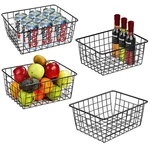 Losyhu 4-PACK Black Metal Wire Baskets For Organizing Pantry & Home, 11.1"X8.7"X. Fixed Price $41.94.