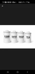Kitchen Counter Airtight Canisters Sets 4PCS For Coffee Flour Sugar Tea Storage. Fixed Price $25.00.