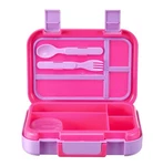Your Zone Plastic Bento Box With 4 Compartments, Fork,spoon Pink. Fixed Price $11.55.