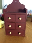 Apothecary Spice Cabinet 5 Drawer Wood Jewelry Trinket Kitchen Box Wall Mount. Fixed Price $99.99.