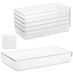 6PCS Clear Plastic Drawer Organizers Tray 12" X 6.2" Storage Bins With 25PCS .... Fixed Price $35.76.