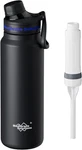 Membrane Solutions C3 Filtered Water Bottle, 32OZ Stainless Steel. Fixed Price $19.49.