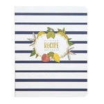 C.r. Gibson Blue And White Striped Floral Spiral Recipe Journal, 100 Pages, .... Fixed Price $11.19.