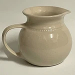 Vintage Bendigo Pottery Large Beaded Jug / Pitcher - 1 Litre Cream Glaze. Fixed Price $21.50.