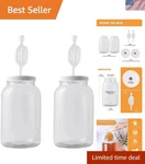 Bpa-free 1 Gallon Wide Mouth Glass Fermentation Jars With Twin Airlock Set Of 2. Fixed Price $47.11.