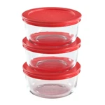 Pyrex 2 Cup 6PC Round Glass Food Storage Value Pack Red:. Fixed Price $13.00.