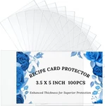 Recipe Cards Protector Sleeves - 3.5X5 100PCS Inch, Thick Clear. Fixed Price $11.75.