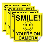 (set Of 4) Smile You're On Camera Sticker - 6" X Durable Self Adhesive 4.... Fixed Price $9.95.