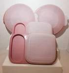 Tupperware Vintage Reheatables & Meal Mates Set Pink Dusty Rose Lids. Fixed Price $34.95.