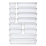 Dca 14 Pcs Clear Plastic Drawer Organizer Tray For Makeup, Kitchen Utensils, .... Fixed Price $27.69.