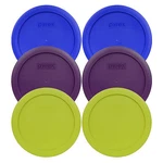 Pyrex 7201-PC 6" (2) Blue Purple Green Storage Lids 6PK For 4 Cup Bowl. Fixed Price $14.99.