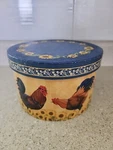 Sunrise Keepsake Box, Gift Storage Hen, Rooster, Sunflowers.. Fixed Price $15.00.