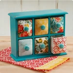 The Pioneer Woman Vintage Floral 6-DRAWER Spice & Tea Box. Fixed Price $85.00.