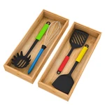 Wood Drawer Organizer Kitchen Storage - Utensil Tray For Office, Set 2. Fixed Price $38.30.