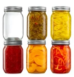 Pack 16 Oz. Regular-mouth Glass Mason Jars With Metal Airtight Lids And B.... Fixed Price $26.73.